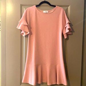 Pink Dress w/ Ruffled Sleeves